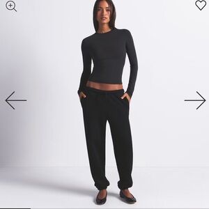 Skims Cotton Fleece Jogger - Onyx